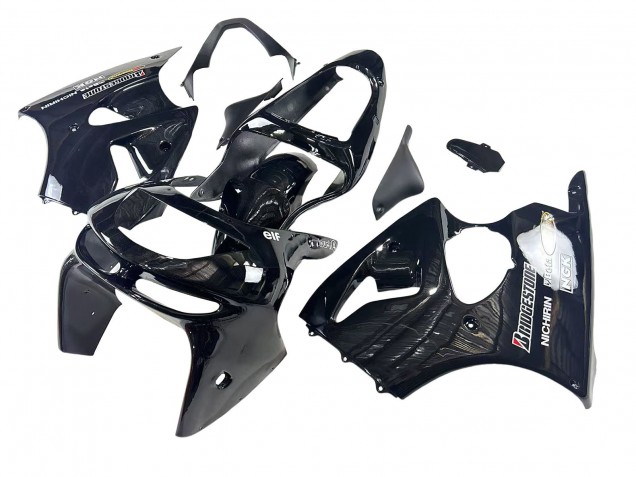 1998-1999 Kawasaki ZX6R Motorcycle Fairings - Glossy Black Yellow Elf Bridgestone UK