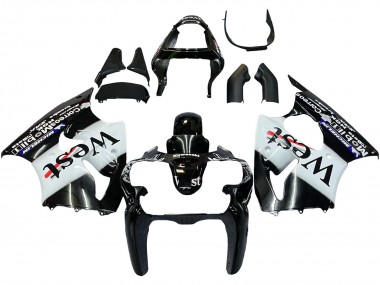 Best 2000-2002 Kawasaki ZX6R Motorcycle Fairings - Glossy Black White West Michelin UK