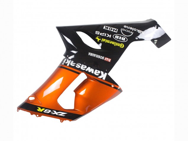 2005-2006 Kawasaki ZX6R Motorcycle Fairing - Orange Black UK
