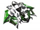 2005-2006 Kawasaki ZX6R Motorcycle Fairing - Glossy Black Green Flame UK