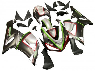 Best 2005-2006 Kawasaki ZX6R Motorcycle Fairings - Black Silver Green Red K-26 UK