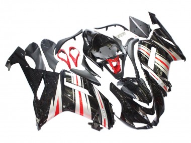 Best 2007-2008 Kawasaki ZX6R Motorcycle Fairings - Black Silver Red Ninja UK