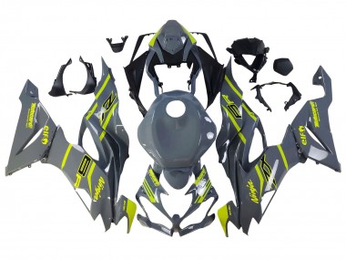 Best 2019-2022 Kawasaki ZX6R Motorcycle Fairings - Nardo Grey Yellow UK