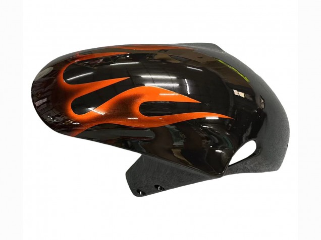 2000-2002 Suzuki GSXR1000 Motorcycle Fairings - Glossy Black Orange Flame UK