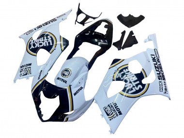 Best 2003-2004 Suzuki GSXR 1000 Motorcycle Fairings - White Black Gold Motul Lucky Strike UK