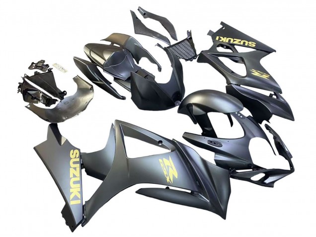 2007-2008 Suzuki GSXR 1000 Motorcycle Fairings - Matte Black Gold Decal UK