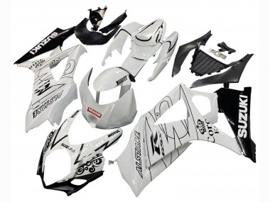 Best 2007-2008 Suzuki GSXR 1000 Motorcycle Fairings - White Black Alstare Corona Motul UK