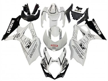 Best 2007-2008 Suzuki GSXR 1000 Motorcycle Fairings - White Black Alstare Corona Motul UK