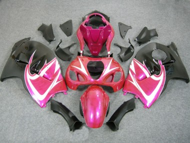 Best 1996-2007 Suzuki GSXR 1300 Hayabusa Motorcycle Fairings - Pink White Black UK