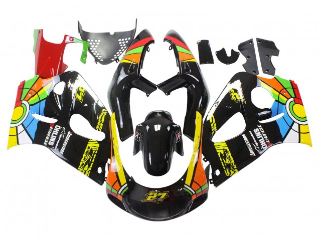 1996-2000 Suzuki GSXR 600 / GSXR 750 Motorcycle Fairings - Black Multicolor 27 UK