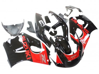 Best 1996-2000 Suzuki GSXR 600 / GSXR 750 Motorcycle Fairings - Black Red UK