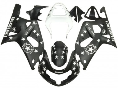 Best 2001-2003 Suzuki GSXR 600 / GSXR 750 Motorcycle Fairings - Glossy Black White Star UK