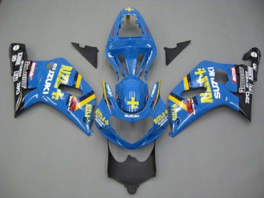 Best 2001-2003 Suzuki GSXR 600 / GSXR 750 Motorcycle Fairings - Blue Yellow Black Motul Rizla UK