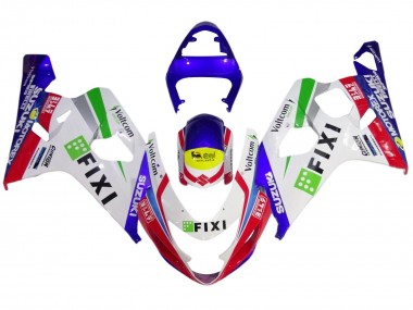 Best 2004-2005 Suzuki GSXR 600 / GSXR 750 Motorcycle Fairings - White Blue Red Yellow Green Fixi UK