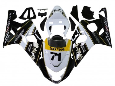 Best 2004-2005 Suzuki GSXR 600 / GSXR 750 Motorcycle Fairings - White Black Yellow Dark Dog 71 UK