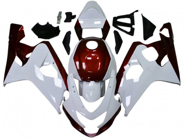 2004-2005 Suzuki GSXR 600 / GSXR 750 Motorcycle Fairings - White Candy Red Black UK