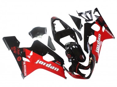 Best 2004-2005 Suzuki GSXR 600 / GSXR 750 Motorcycle Fairings - Glossy Black Red Jordan Michelin UK