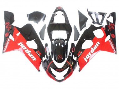 Best 2004-2005 Suzuki GSXR 600 / GSXR 750 Motorcycle Fairings - Glossy Black Red Jordan Michelin UK