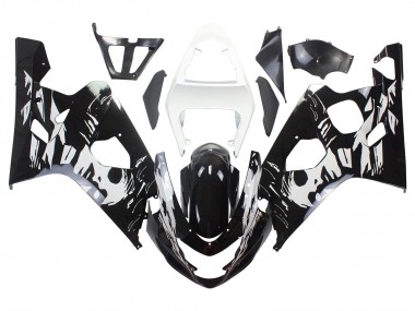 Best 2004-2005 Suzuki GSXR 600 / GSXR 750 Motorcycle Fairing - White Black UK