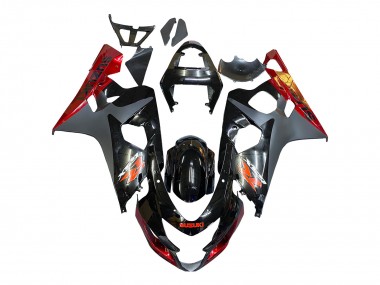 Best 2004-2005 Suzuki GSXR 600 / GSXR 750 Motorcycle Fairings - Black Grey Red UK