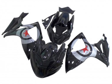 Best 2004-2005 Suzuki GSXR 600 / GSXR 750 Motorcycle Fairings - Glossy Black Silver Red Star UK
