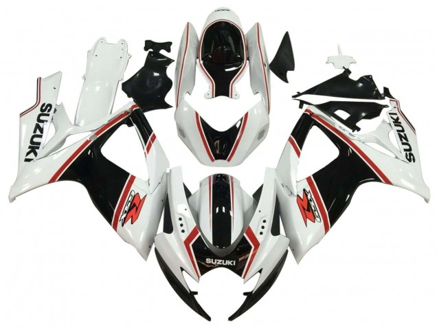 2006-2007 Suzuki GSXR 600 / GSXR 750 Motorcycle Fairing - White Black Red UK