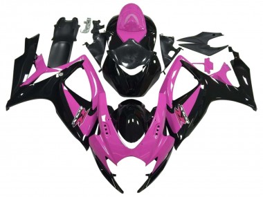 Best 2006-2007 Suzuki GSXR 600 / GSXR 750 Motorcycle Fairing - Pink Glossy Black UK