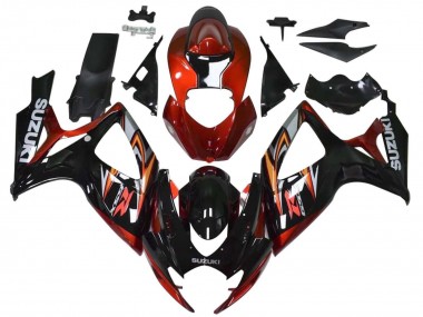 Best 2006-2007 Suzuki GSXR 600 / GSXR 750 Motorcycle Fairings - Red Glossy Black Orange UK
