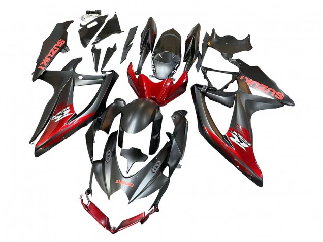 2008-2010 Suzuki GSXR 600 / GSXR 750 Motorcycle Fairings - Matte Black Red UK