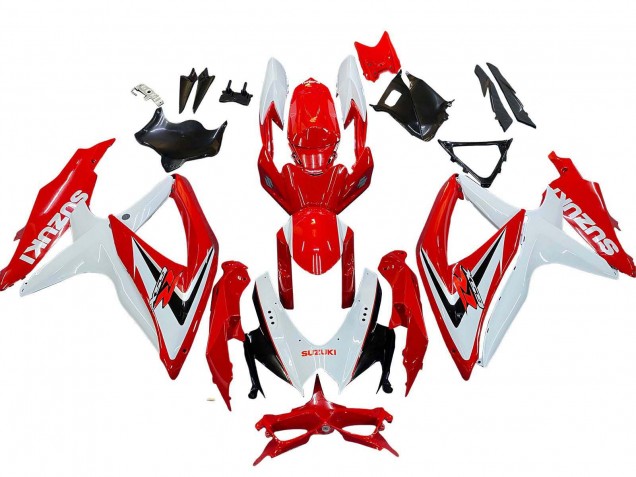 2008-2010 Suzuki GSXR 600 / GSXR 750 Motorcycle Fairings - White Red Black UK