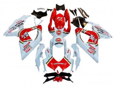 Best 2008-2010 Suzuki GSXR 600 / GSXR 750 Motorcycle Fairings - White Red Motul Lucky Strike UK