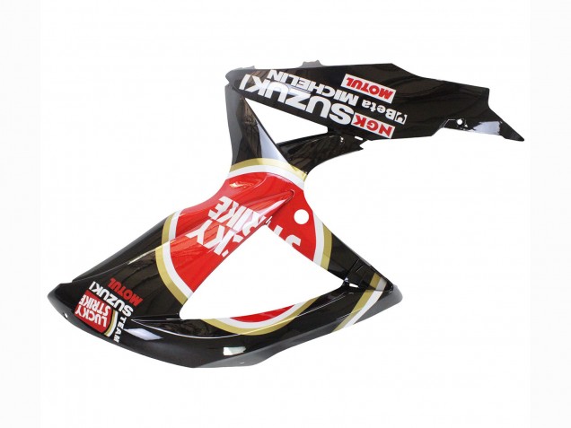 2008-2010 Suzuki GSXR 600 / GSXR 750 Motorcycle Fairings - Glossy Black Red White Motul Lucky Strike UK