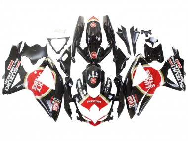 Best 2008-2010 Suzuki GSXR 600 / GSXR 750 Motorcycle Fairings - Glossy Black Red White Motul Lucky Strike UK