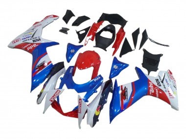 Best 2008-2010 Suzuki GSXR 600 / GSXR 750 Motorcycle Fairings - White Red Blue UK