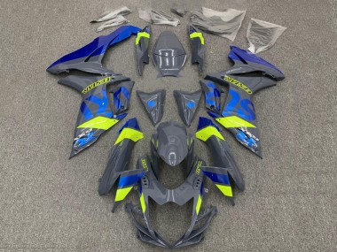 Best 2011-2024 Suzuki GSXR 600 / GSXR 750 Motorcycle Fairings - Dark Nardo Grey Blue Fluorescent Yellow UK