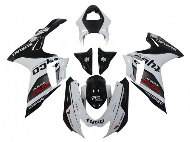 2011-2024 Suzuki GSXR 600 / GSXR 750 Motorcycle Fairings - White Black Tyco Beacon UK