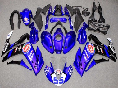 Best 2015-2018 Yamaha YZF R3/R25 Motorcycle Fairings - Blue White Black ENEOS 55 UK