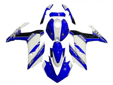 Best 2015-2018 Yamaha YZF R3/R25 Motorcycle Fairings - White Blue Black Racing UK