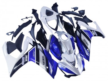 Best 2015-2018 Yamaha YZF R3/R25 Motorcycle Fairings - White Blue Black Yamalube UK
