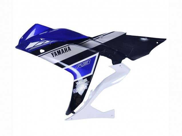 2015-2018 Yamaha YZF R3/R25 Motorcycle Fairings - White Blue Black Yamalube UK