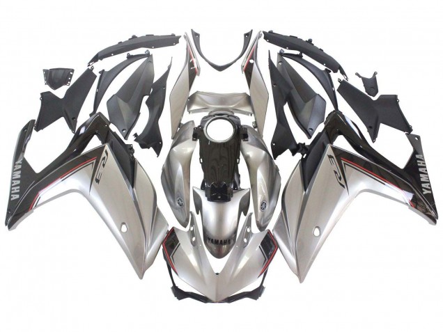 2015-2018 Yamaha YZF R3/R25 Motorcycle Fairings - Silver Black UK