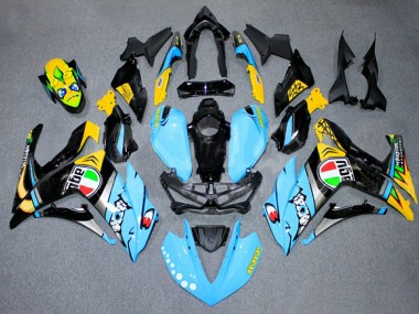 Best 2015-2018 Yamaha YZF R3/R25 Motorcycle Fairings - Light Blue Yellow Silver Black UK