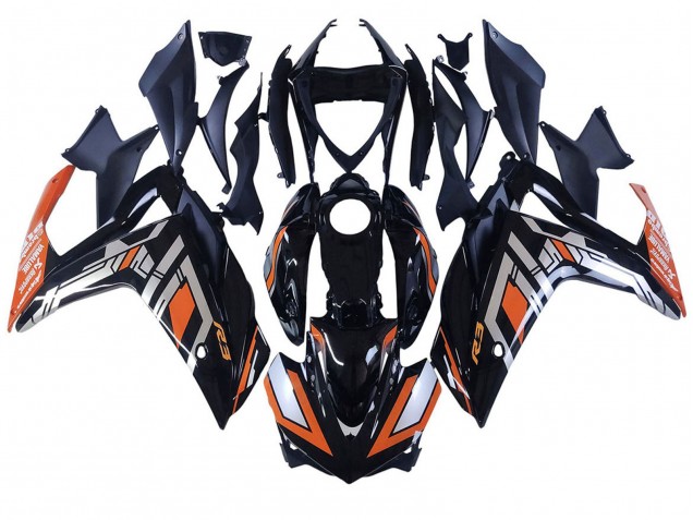 2015-2018 Yamaha YZF R3/R25 Motorcycle Fairings - Blue Orange Silver Yamalube UK