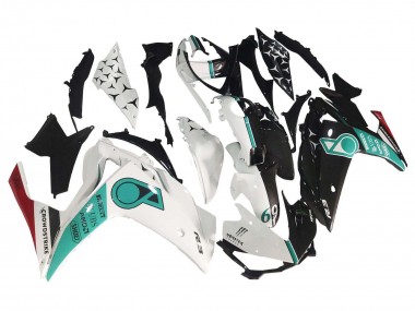 Best 2015-2018 Yamaha YZF R3/R25 Motorcycle Fairings - White Green Glossy Black UK