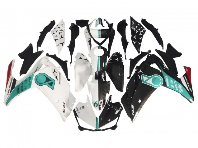 2015-2018 Yamaha YZF R3/R25 Motorcycle Fairings - White Green Glossy Black UK