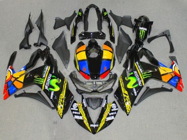 Best 2015-2018 Yamaha YZF R3/R25 Motorcycle Fairings - Glossy Black Yellow White Blue ENEOS Monster MoviStar Color Wheel UK