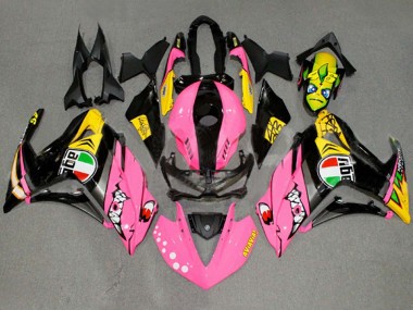 Best 2015-2018 Yamaha YZF R3/R25 Motorcycle Fairings - Pink Yellow Black Shark 46 UK