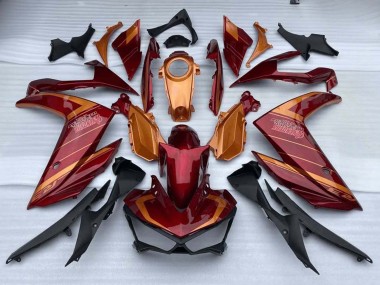 Best 2015-2018 Yamaha YZF R3/R25 Motorcycle Fairings - Red Orange UK