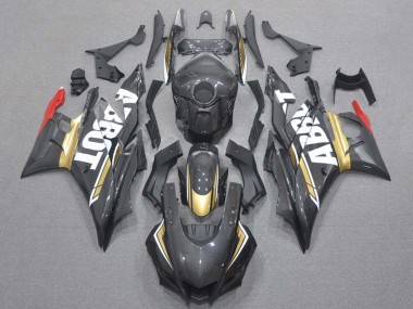Best 2019-2021 Yamaha YZF R3/R25 Motorcycle Fairings - Red Gold Black Carbon Fiber Style UK