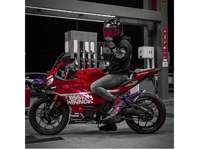 2019-2021 Yamaha YZF R3/R25 Motorcycle Fairings - Dark Red White Silver Black Valsir UK